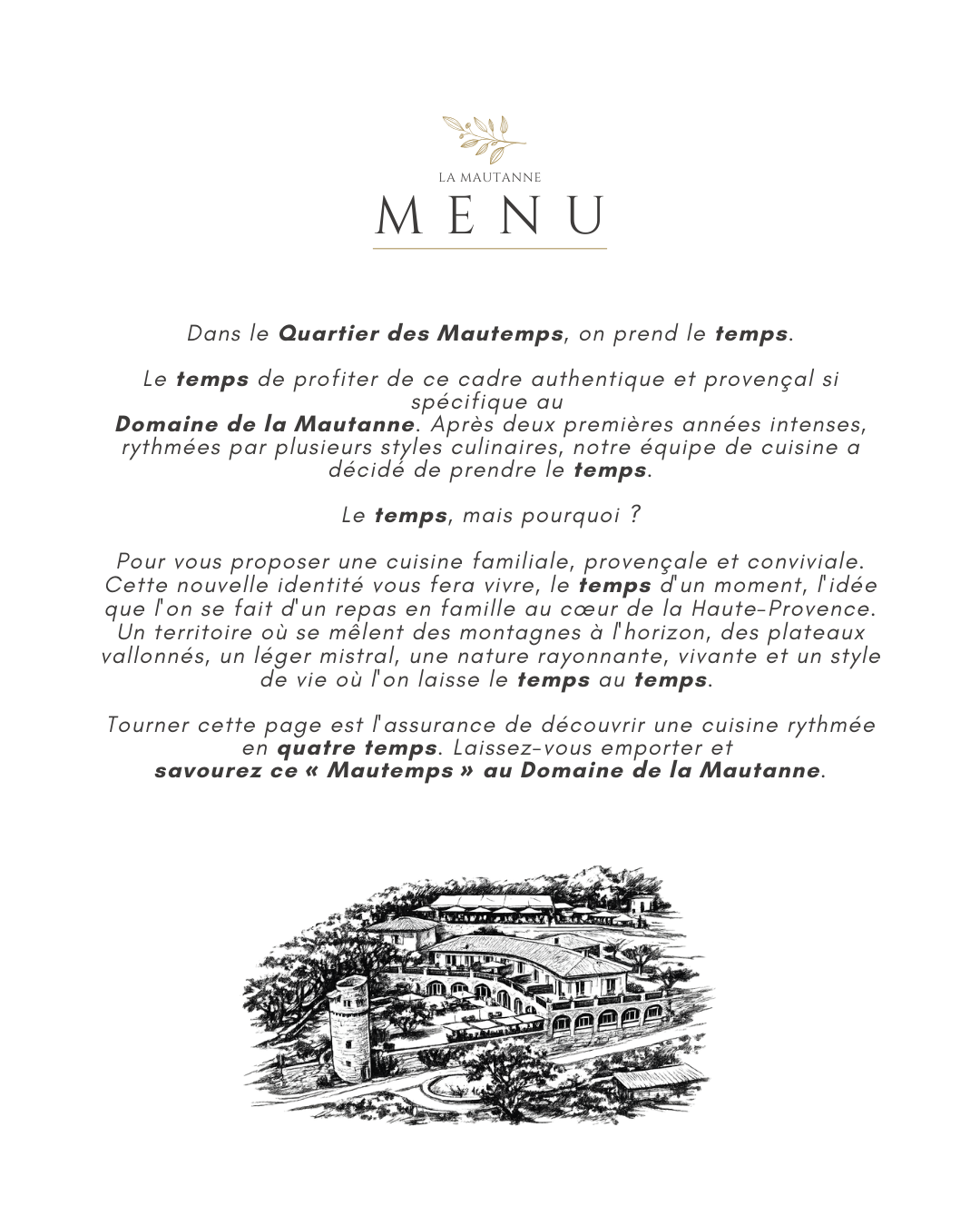 page de garde carte restaurant 